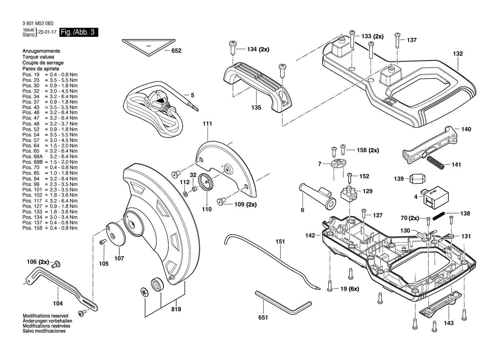 Bosch GCM 254 parts diagram, sheet 3