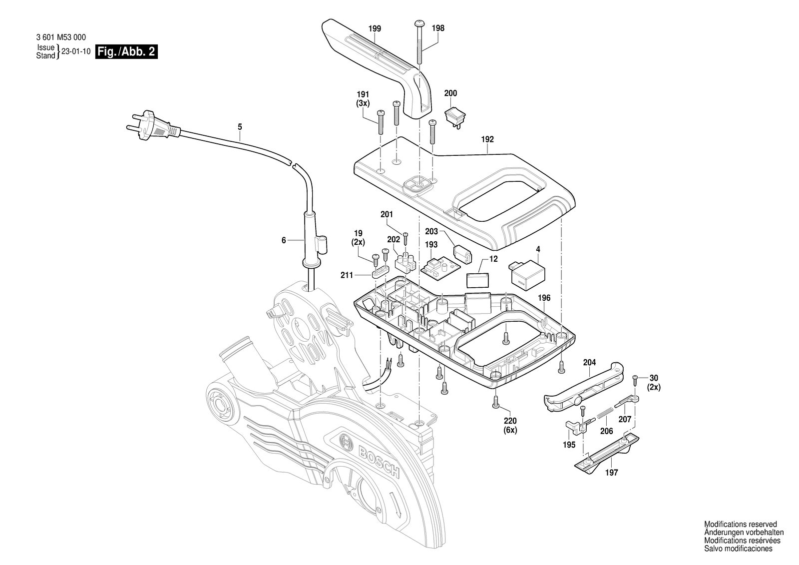 Bosch GCM 254 D parts diagram, sheet 2