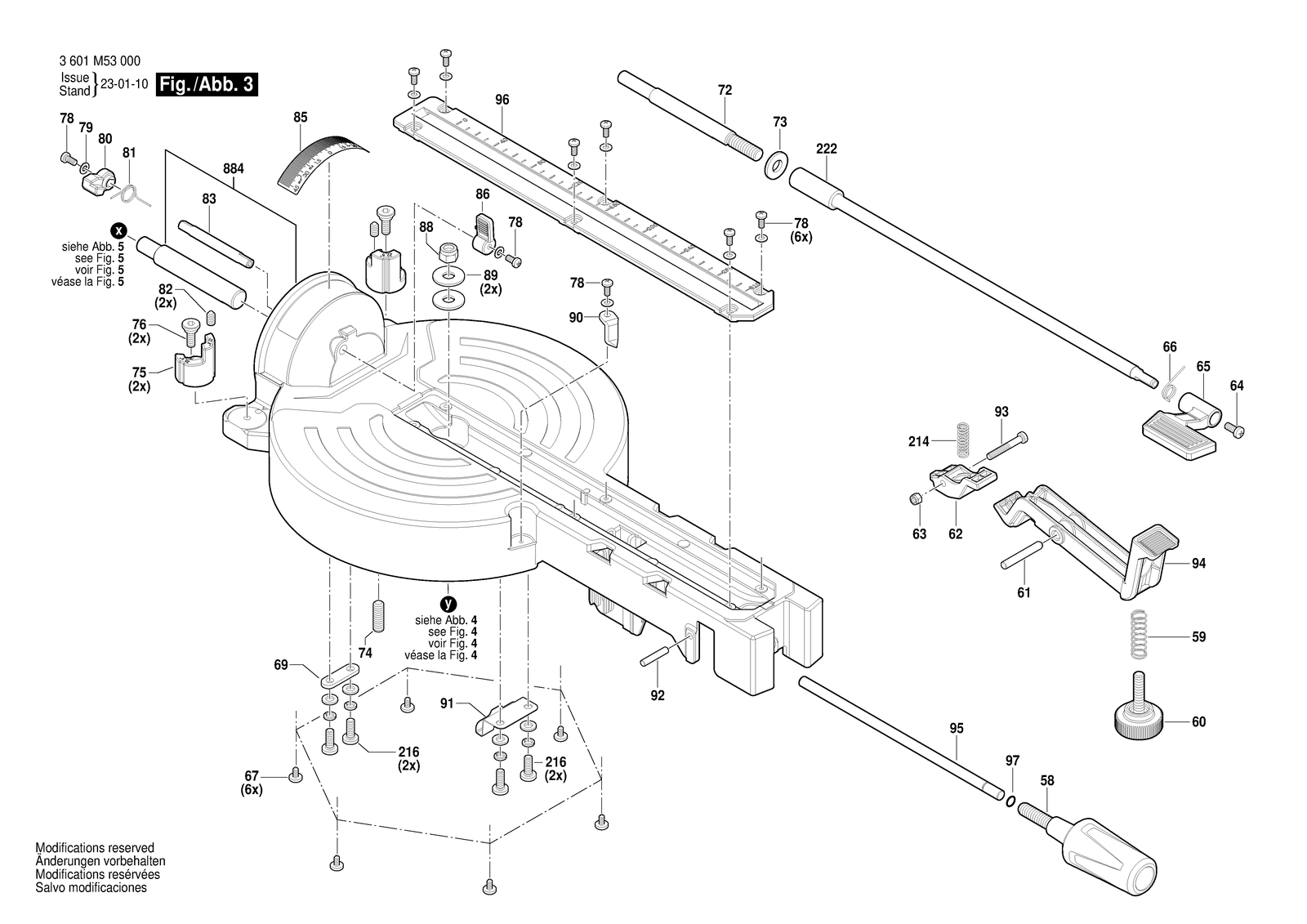 Bosch GCM 254 D parts diagram, sheet 3