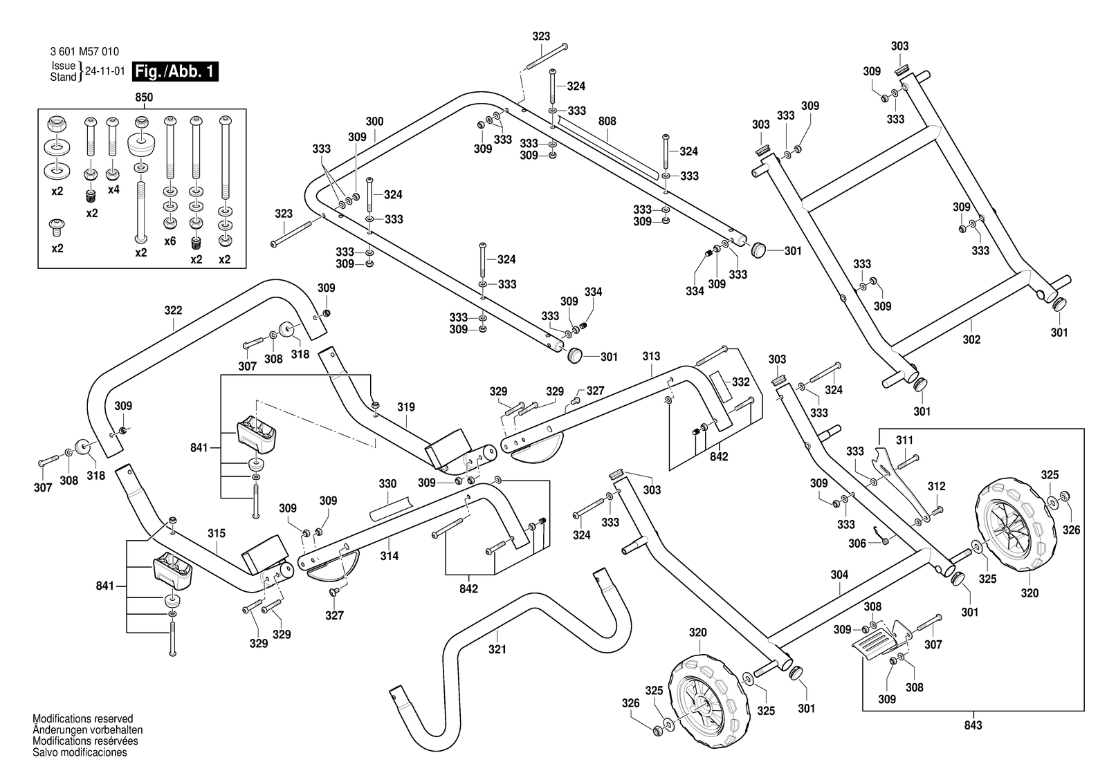Bosch GTA50W parts diagram, sheet 1