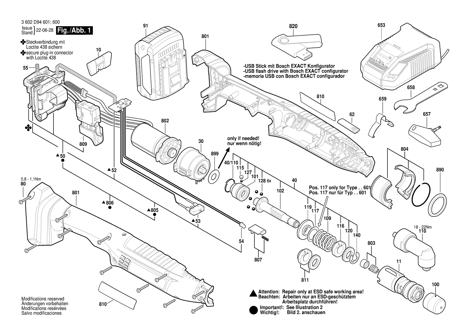 Bosch ANGLE EXACT ION 15-500 parts diagram, sheet 1