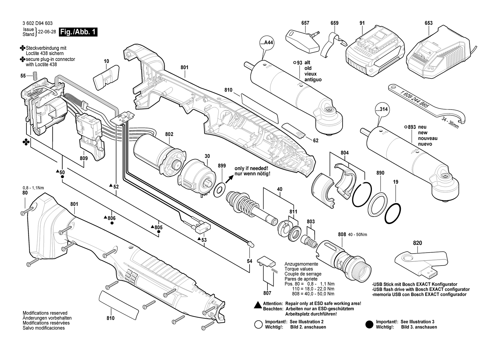 Bosch ANGLE EXACT ION 30-300 parts diagram, sheet 1