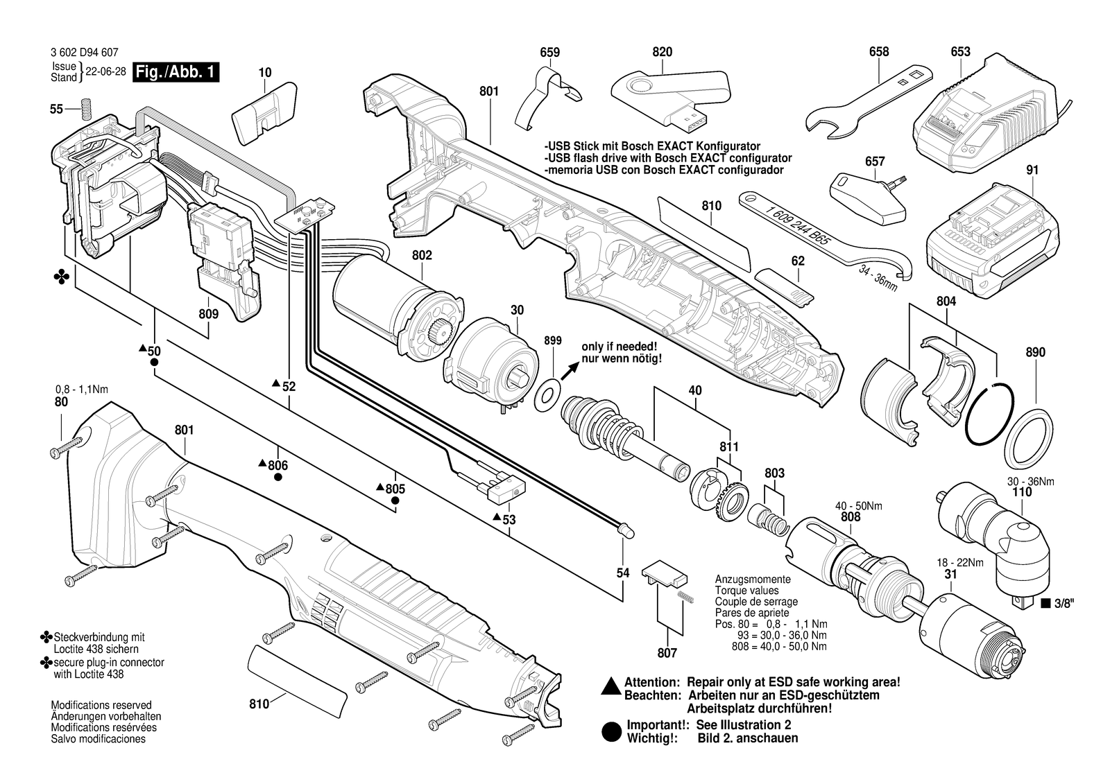 Bosch ANGLE EXACT ION 30-290 parts diagram, sheet 1