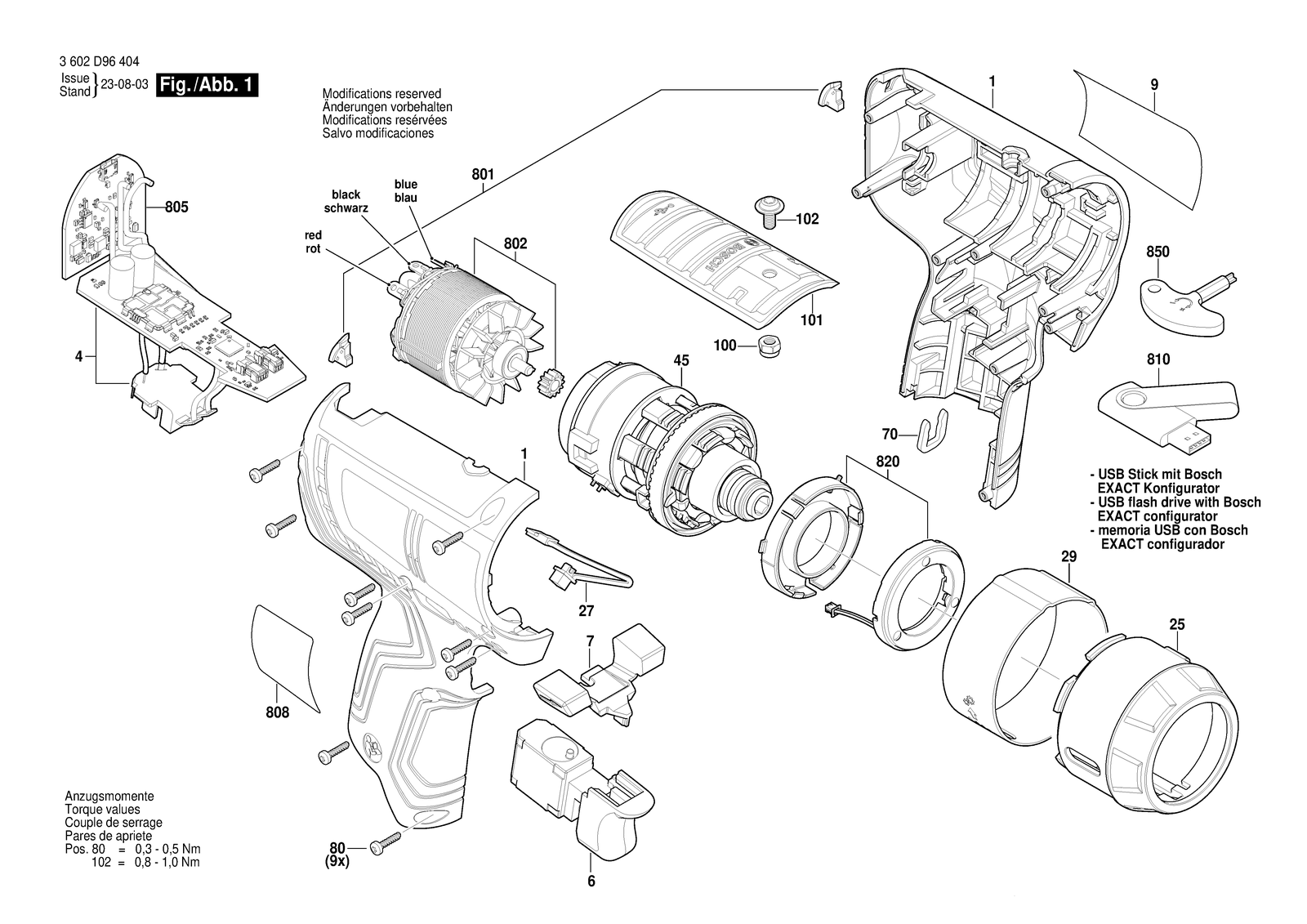 Bosch EXACT 12V-2-670 parts diagram, sheet 1