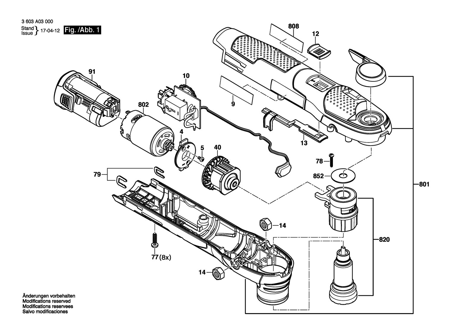 Bosch UniversalMulti 12 parts diagram, sheet 1