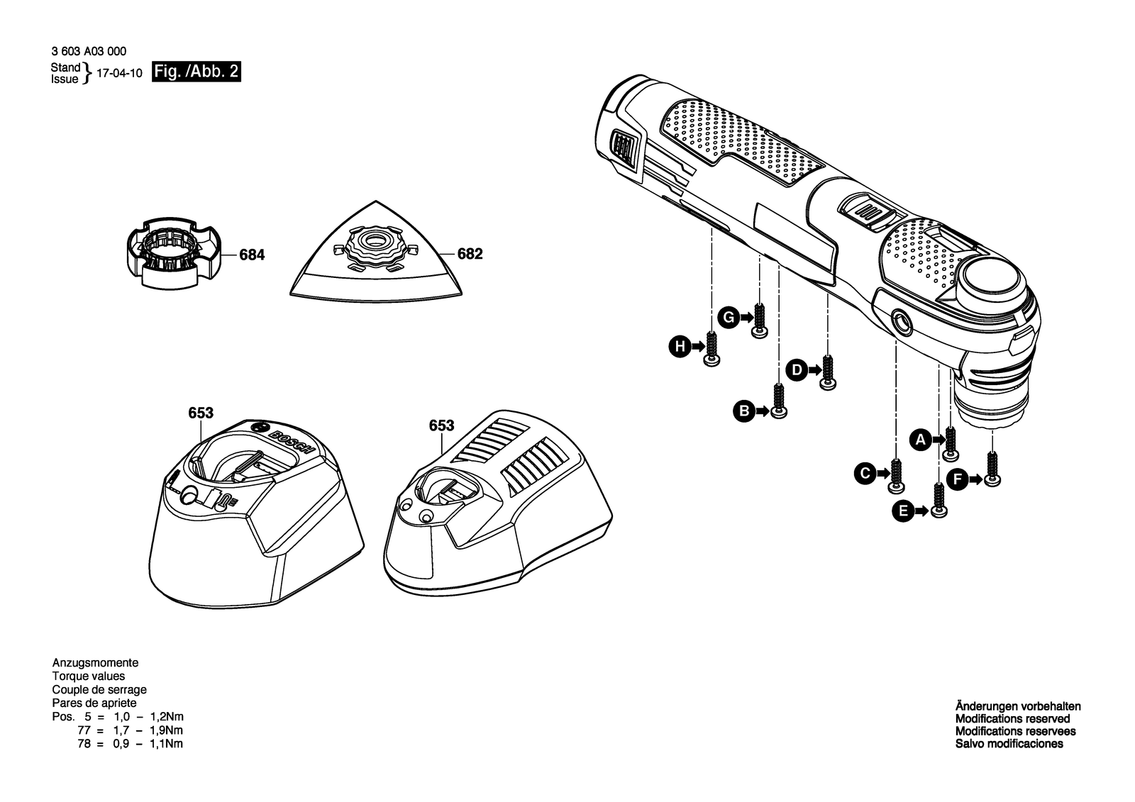 Bosch UniversalMulti 12 parts diagram, sheet 2