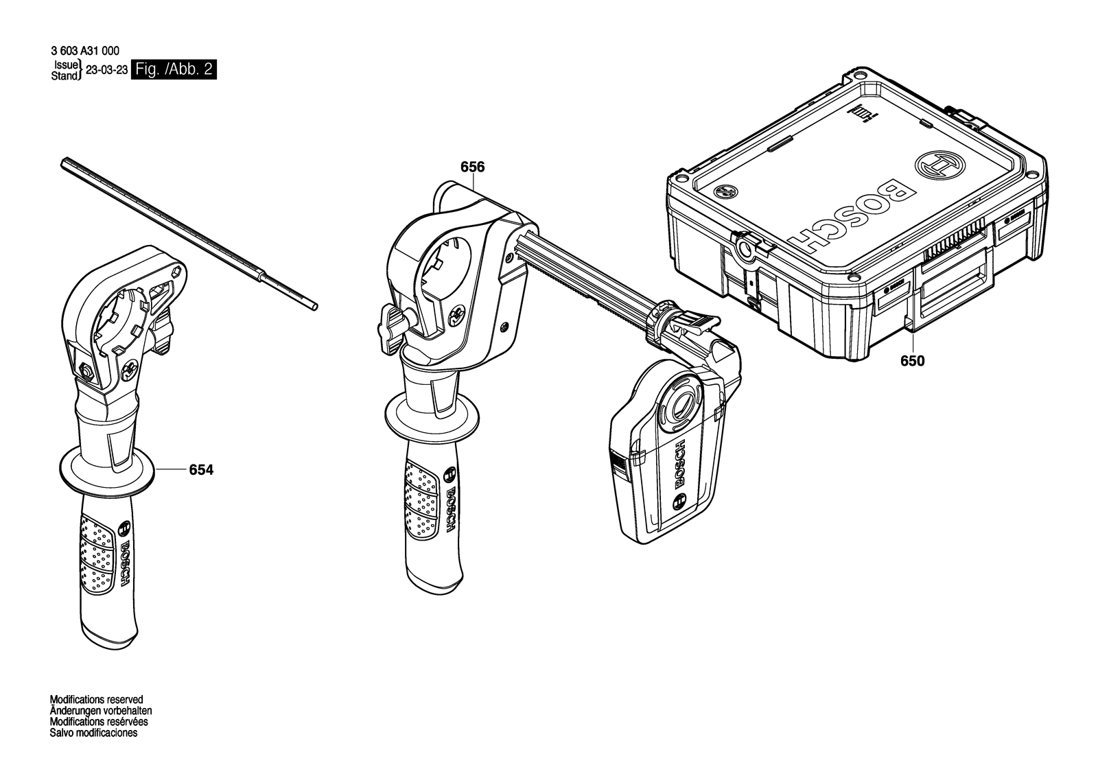 Bosch UniversalImpact 700 parts diagram, sheet 2