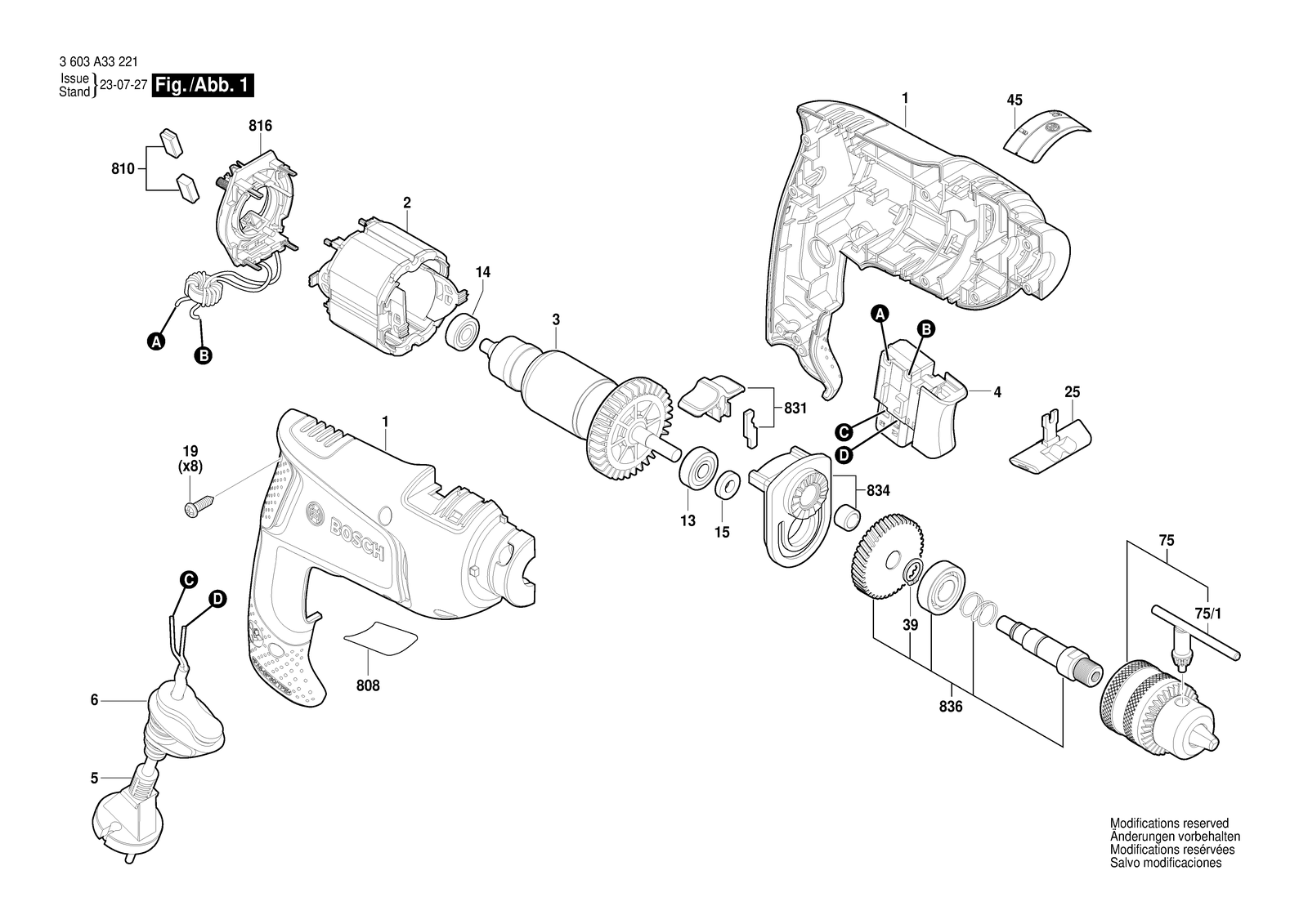 Bosch EasyImpact 570 parts diagram, sheet 1