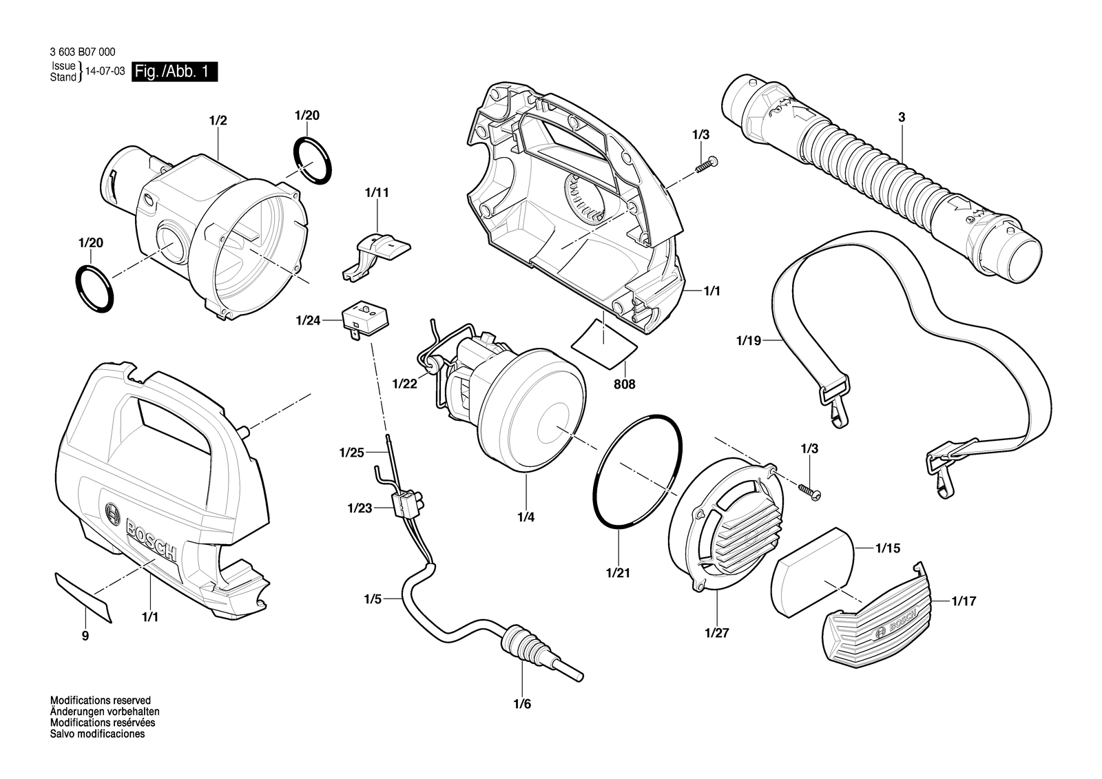 Bosch PFS 1000 parts diagram, sheet 1