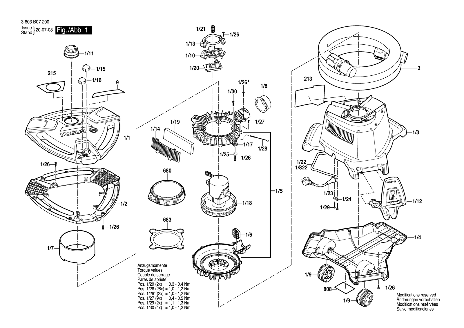 Bosch PFS 5000 E parts diagram, sheet 1