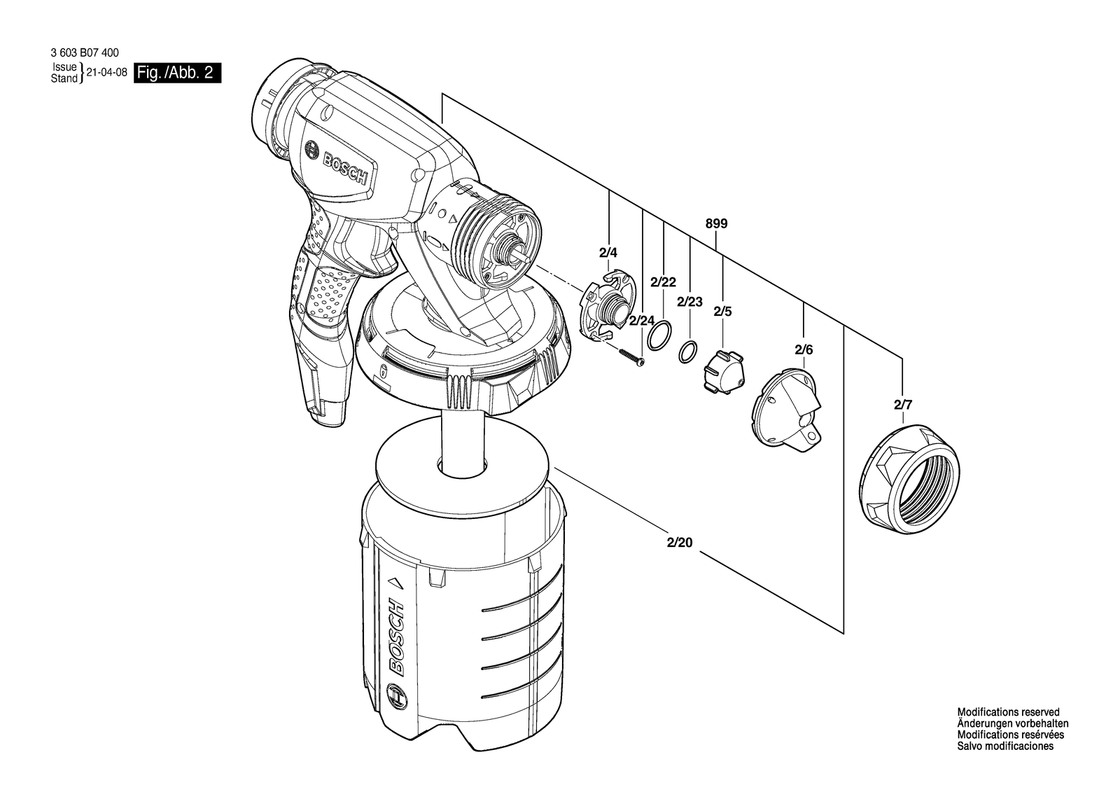 Bosch PFS 7000 parts diagram, sheet 2