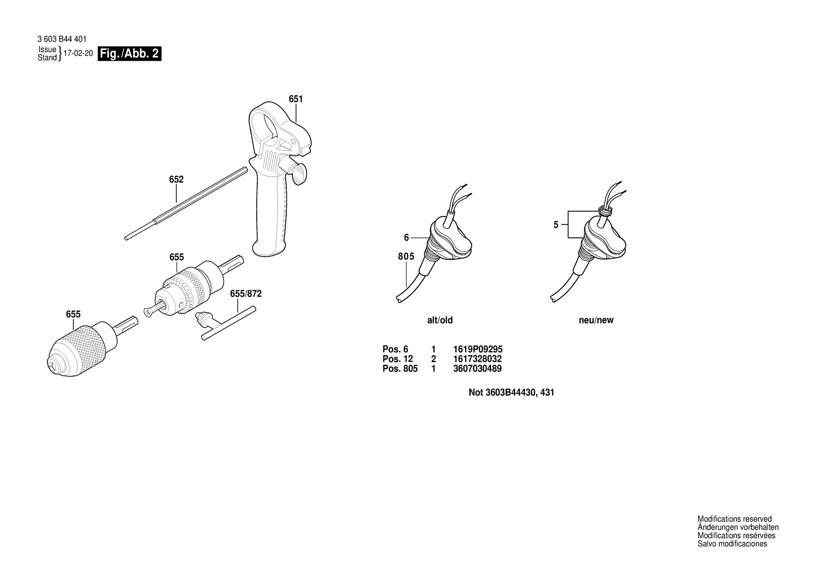 Bosch PBH 2500 RE parts diagram, sheet 2