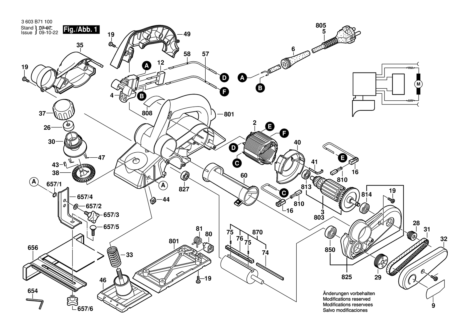 Bosch PHO 3100 parts diagram, sheet 1