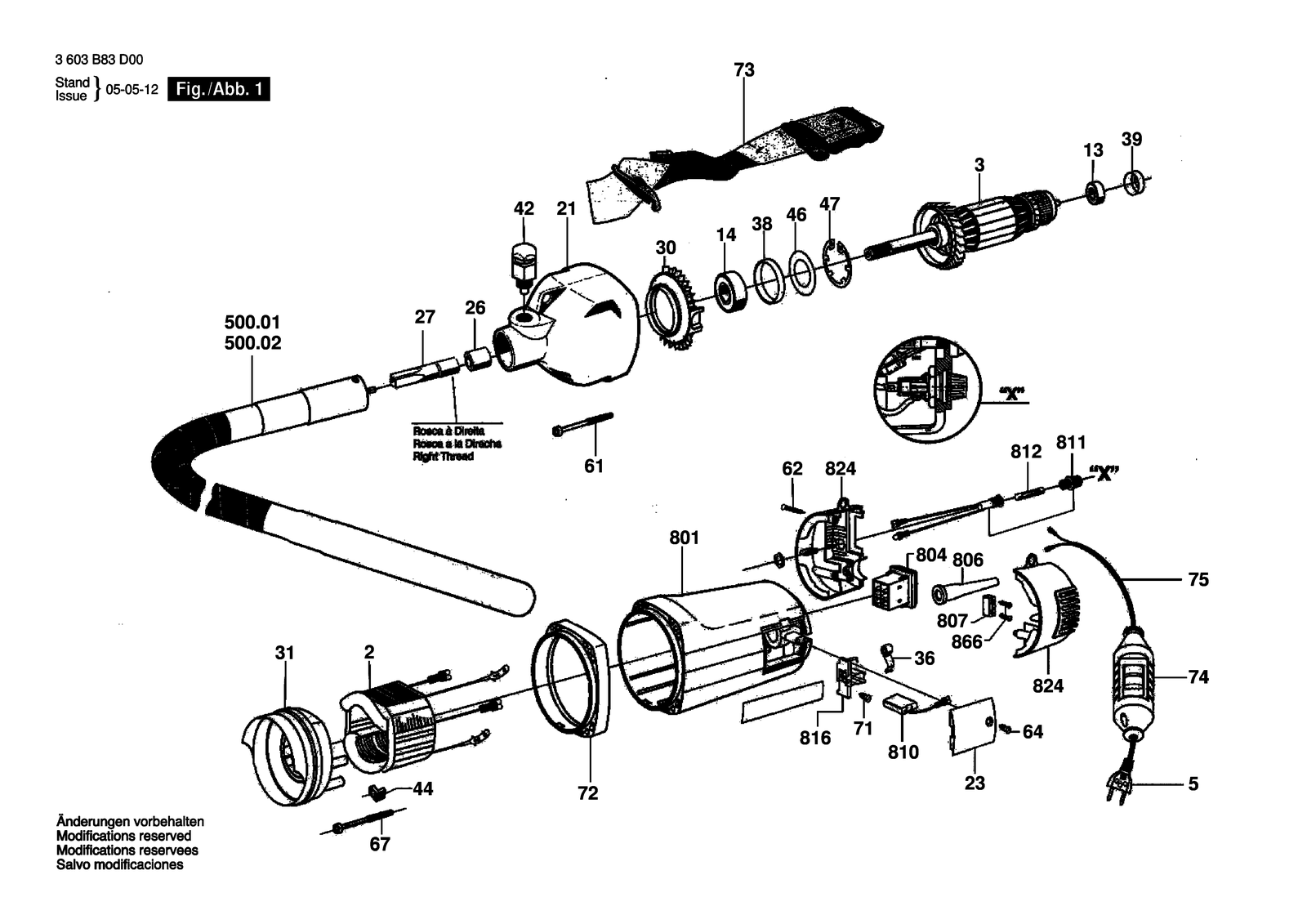 Bosch GVC 20 EX parts diagram, sheet 1