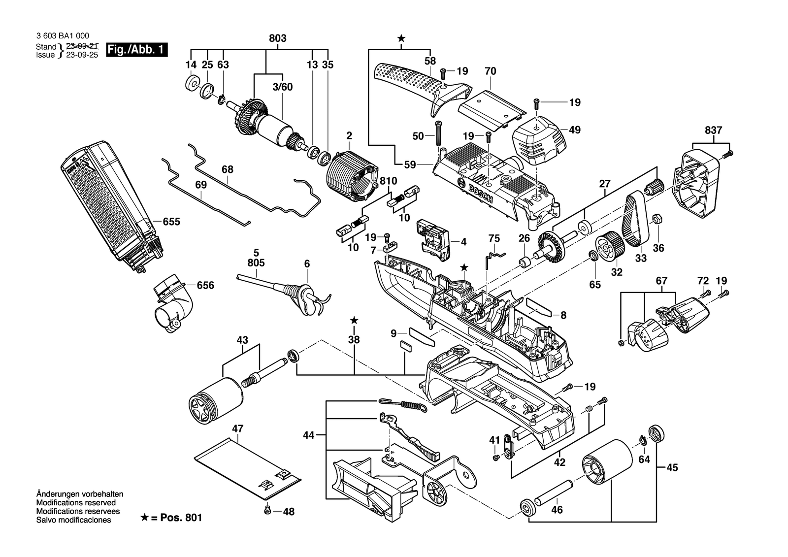Bosch PBS 75 A parts diagram, sheet 1