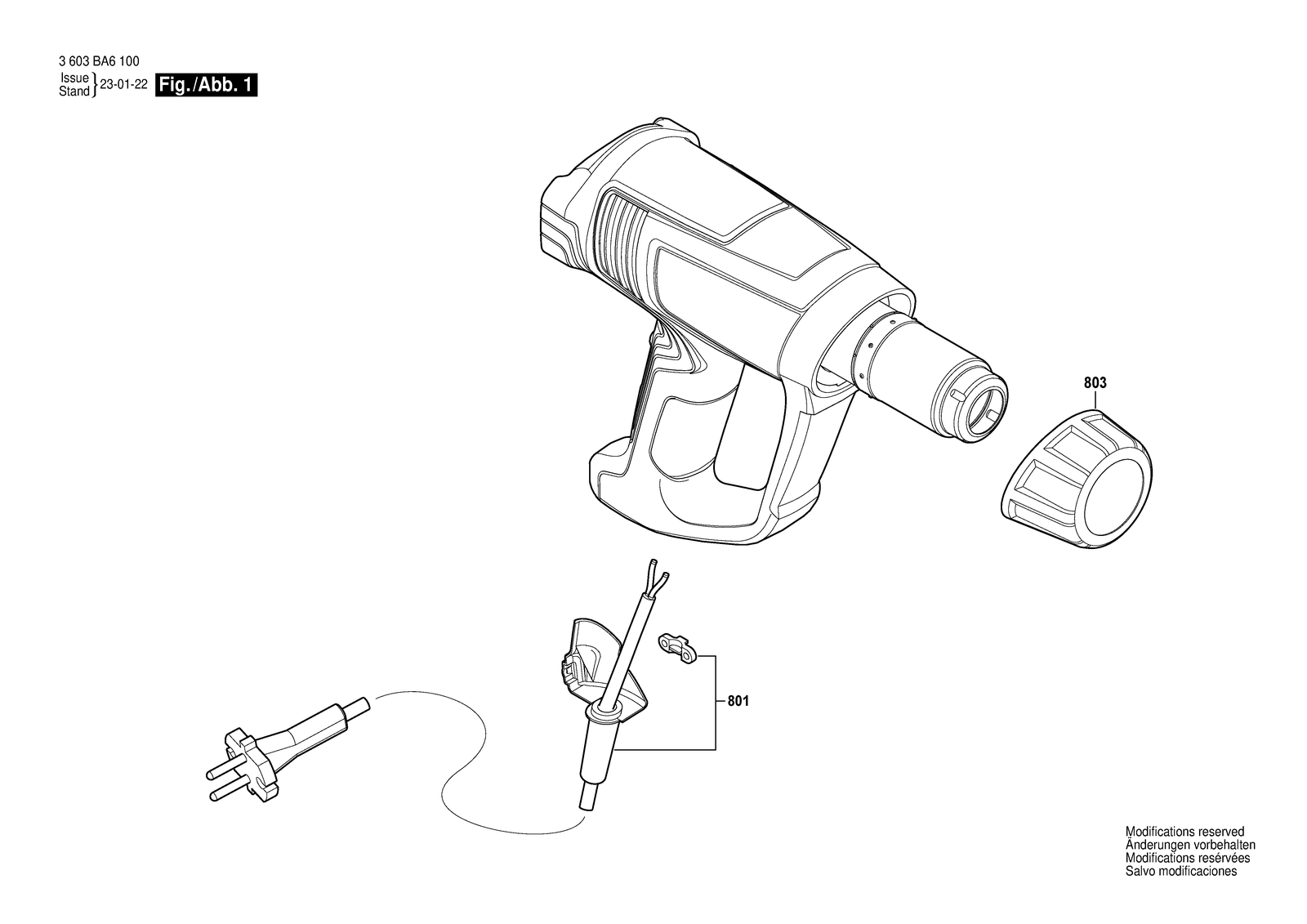 Bosch UniversalHeat 600 parts diagram, sheet 1