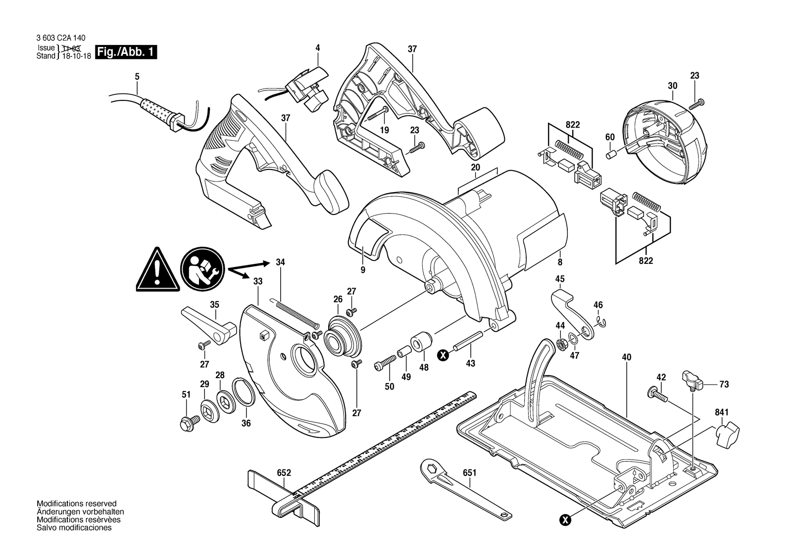 Bosch PKS 1500 parts diagram, sheet 1