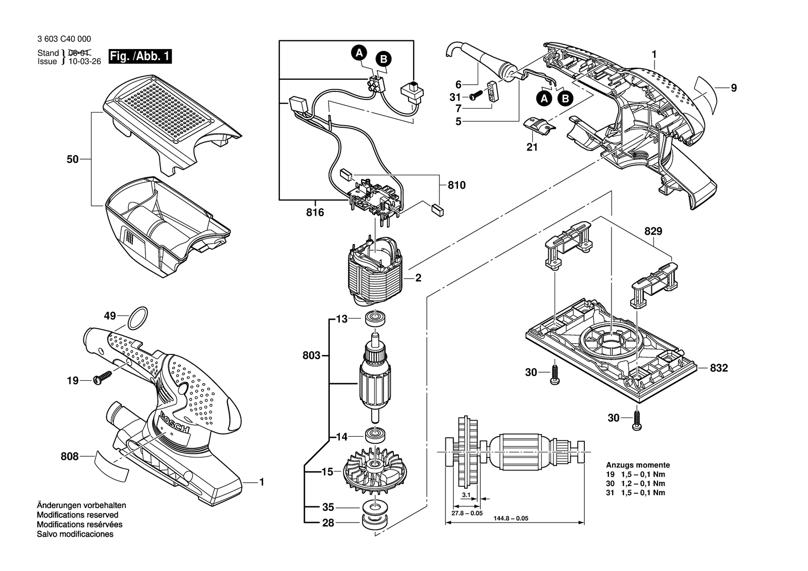 Bosch PSS 2 A parts diagram, sheet 1