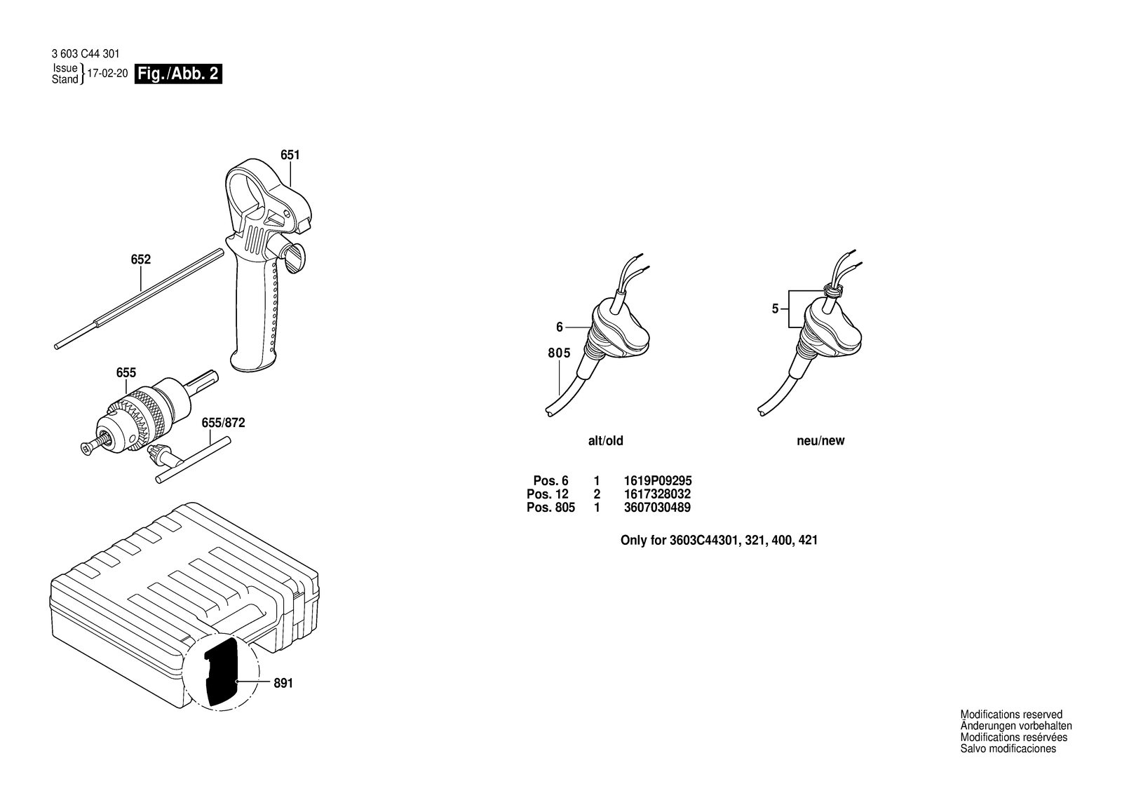 Bosch PBH 2000 RE parts diagram, sheet 2