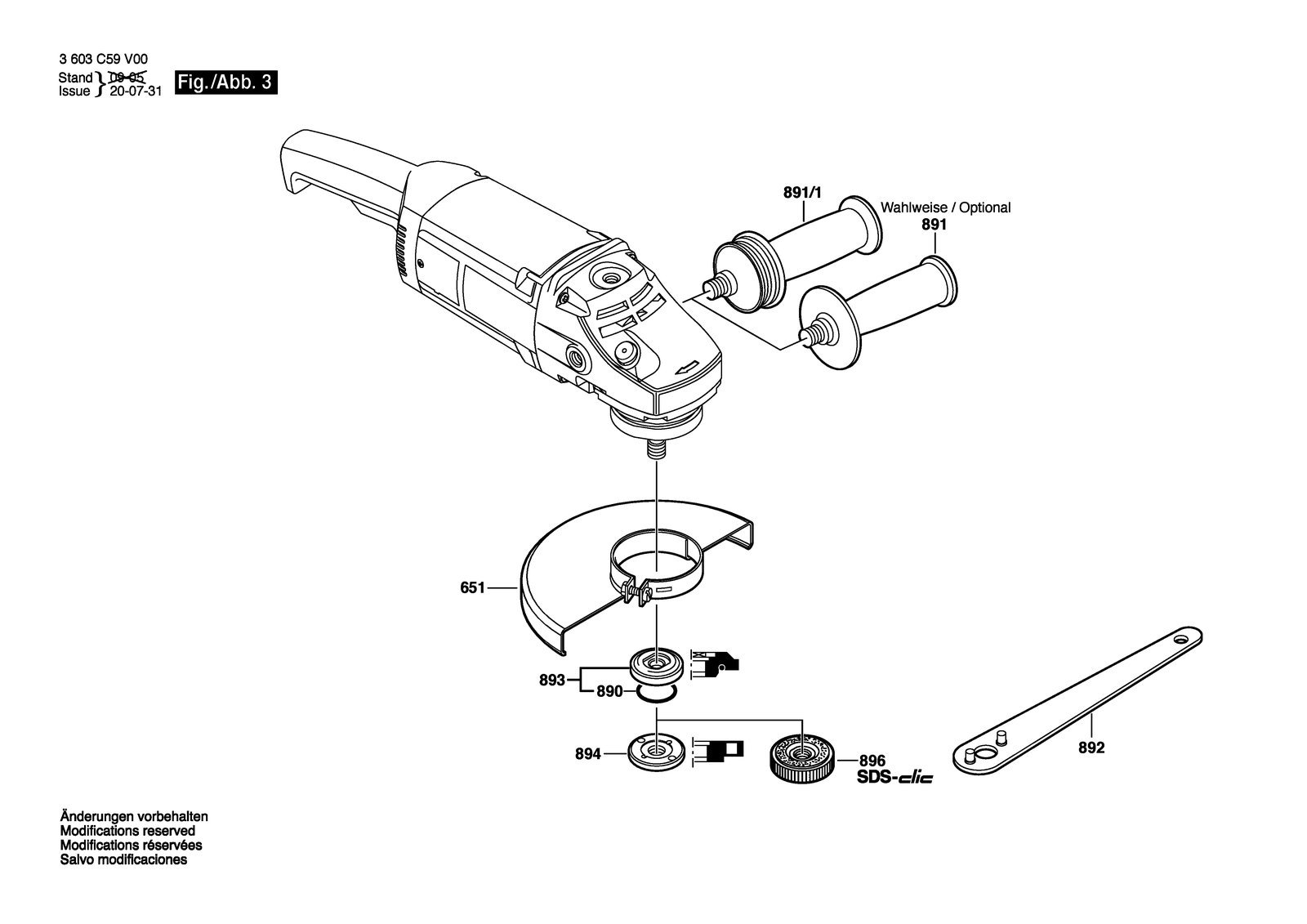 Bosch PWS 20-230 J parts diagram, sheet 3