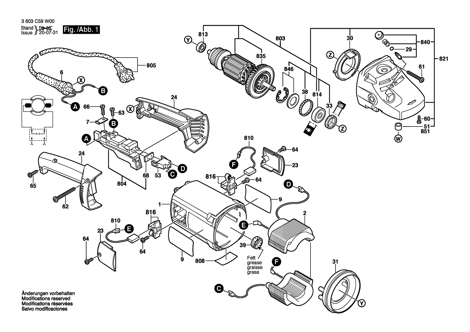 Bosch PWS 1900 parts diagram, sheet 1