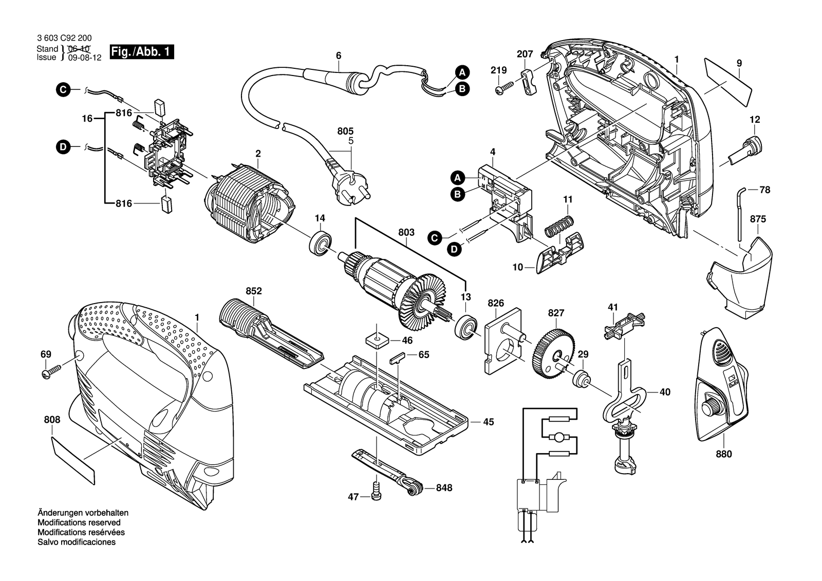Bosch PST 650 L parts diagram, sheet 1