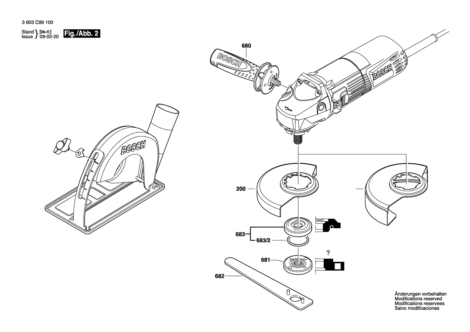 Bosch PWS 550 parts diagram, sheet 2