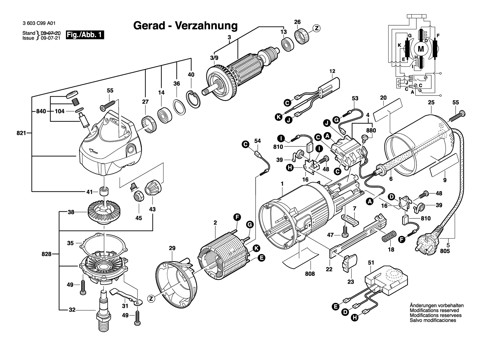Bosch PWS 8-125 CE parts diagram, sheet 1