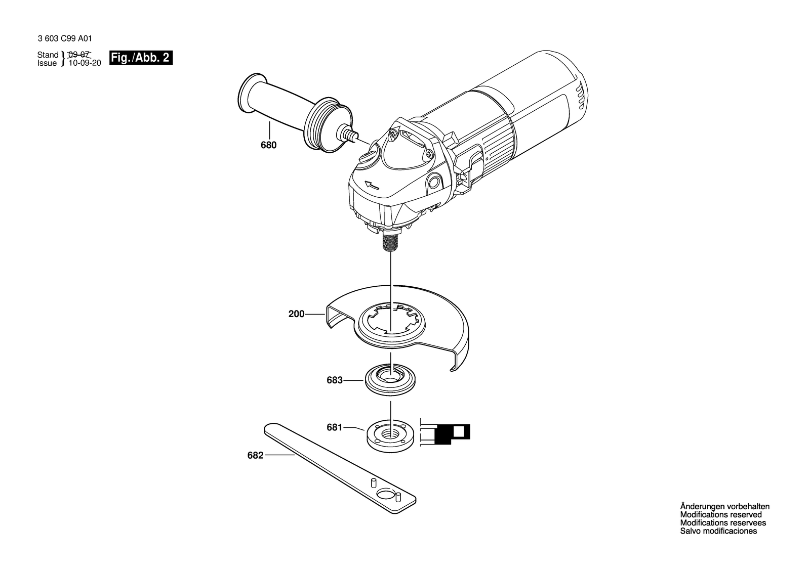 Bosch PWS 8-125 CE parts diagram, sheet 2