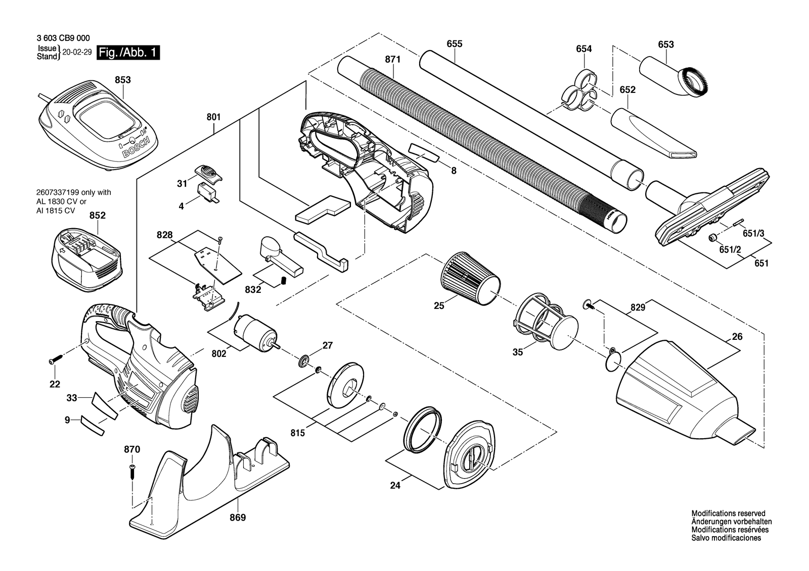 Bosch PAS 18 LI parts diagram, sheet 1