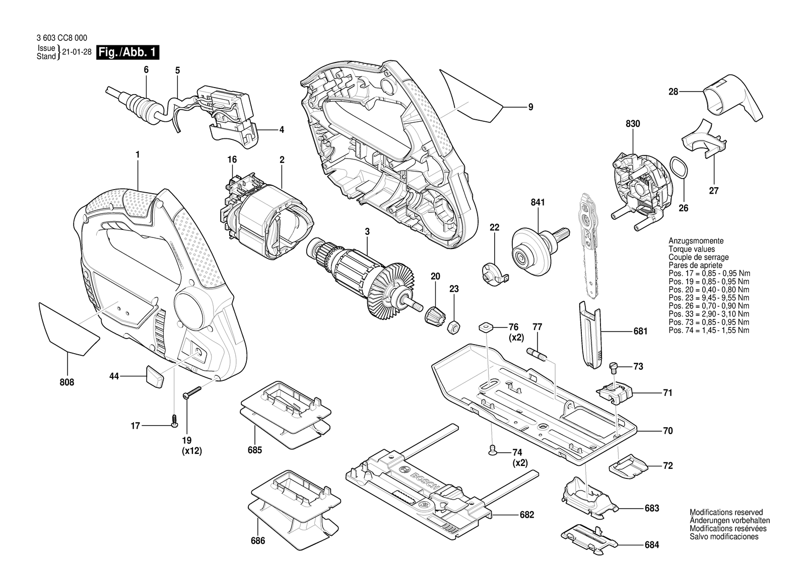 Bosch EasyCut 50 parts diagram, sheet 1