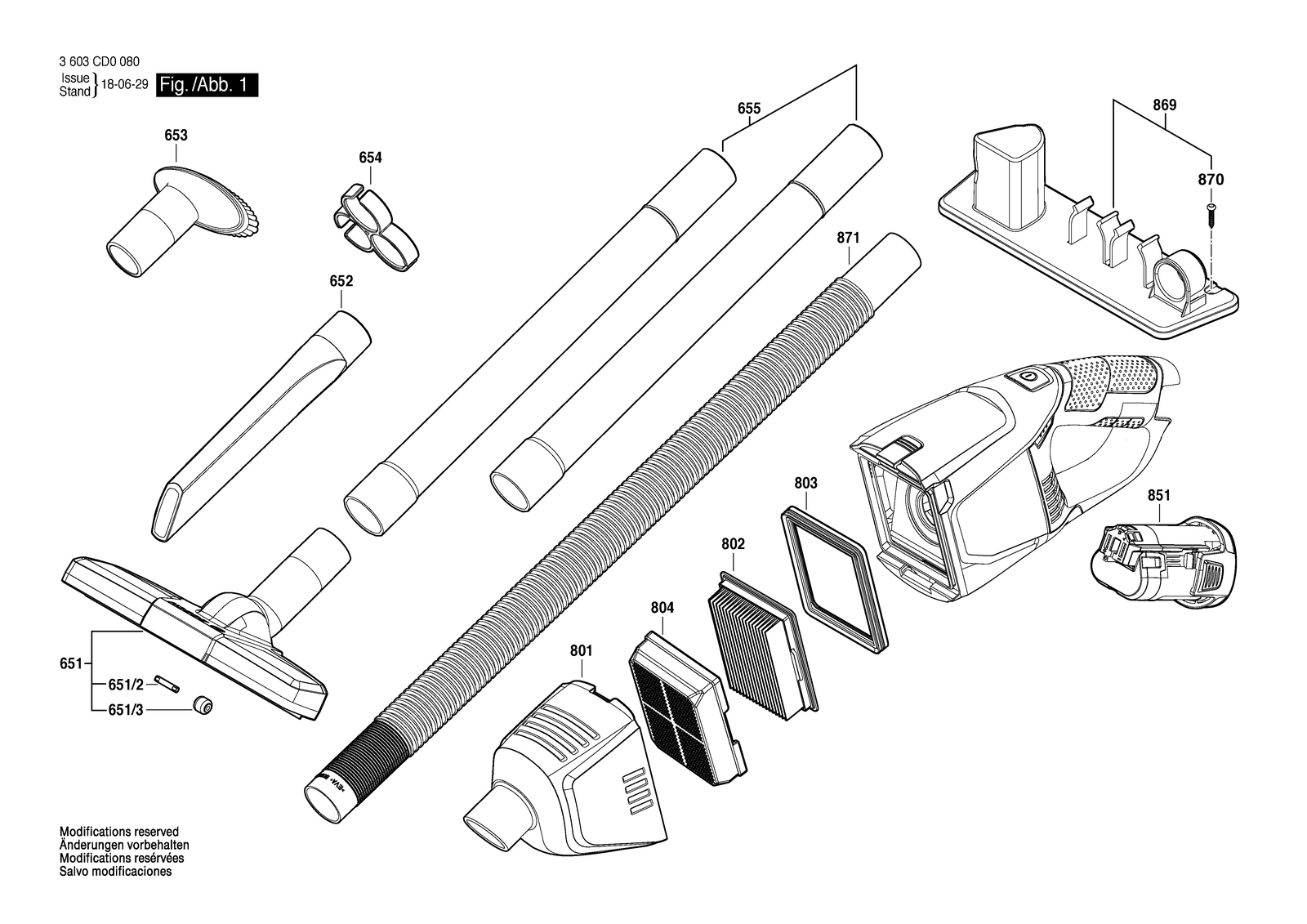 Bosch EasyVac 12 parts diagram, sheet 1