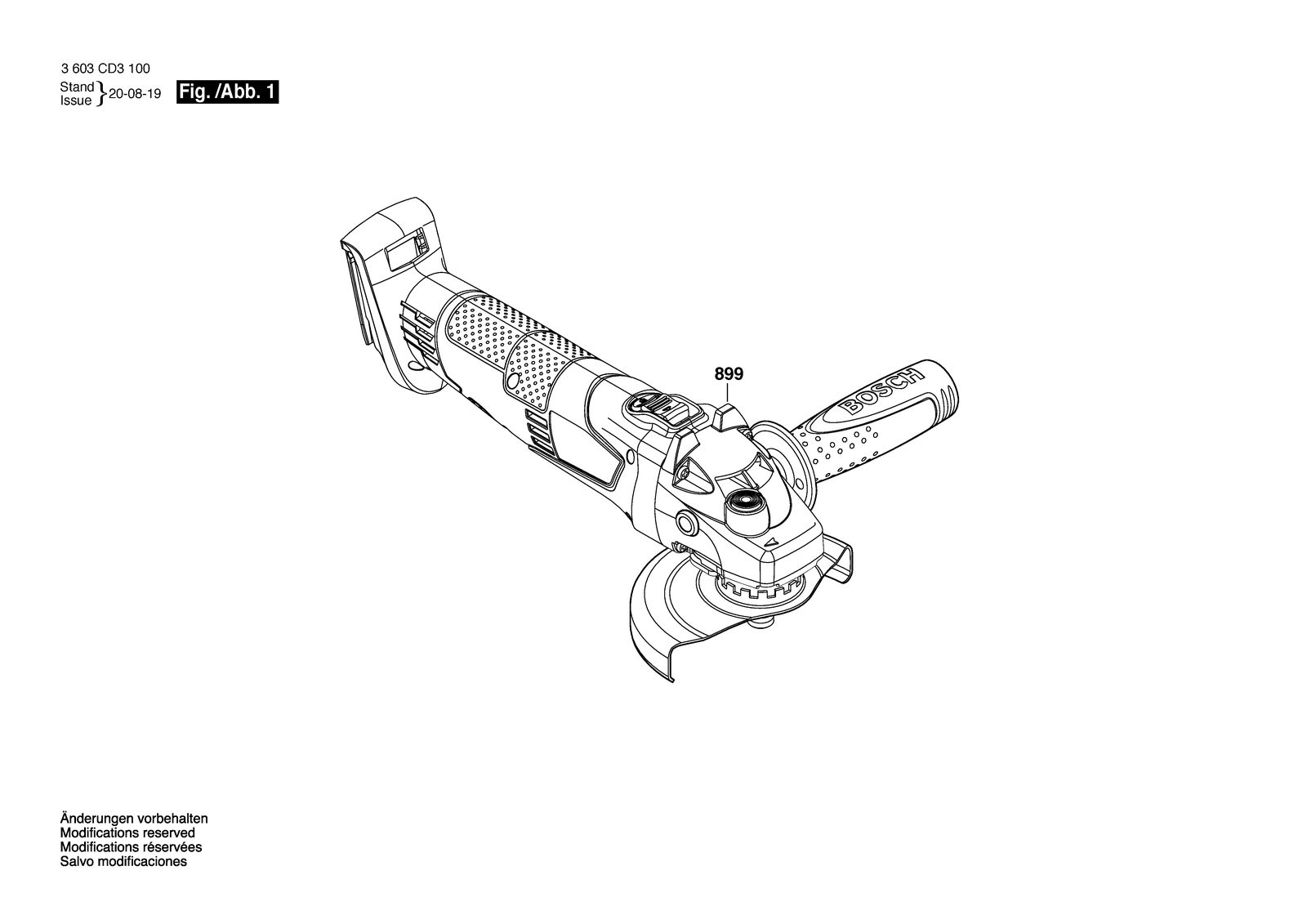 Bosch AdvancedGrind 18 parts diagram, sheet 1