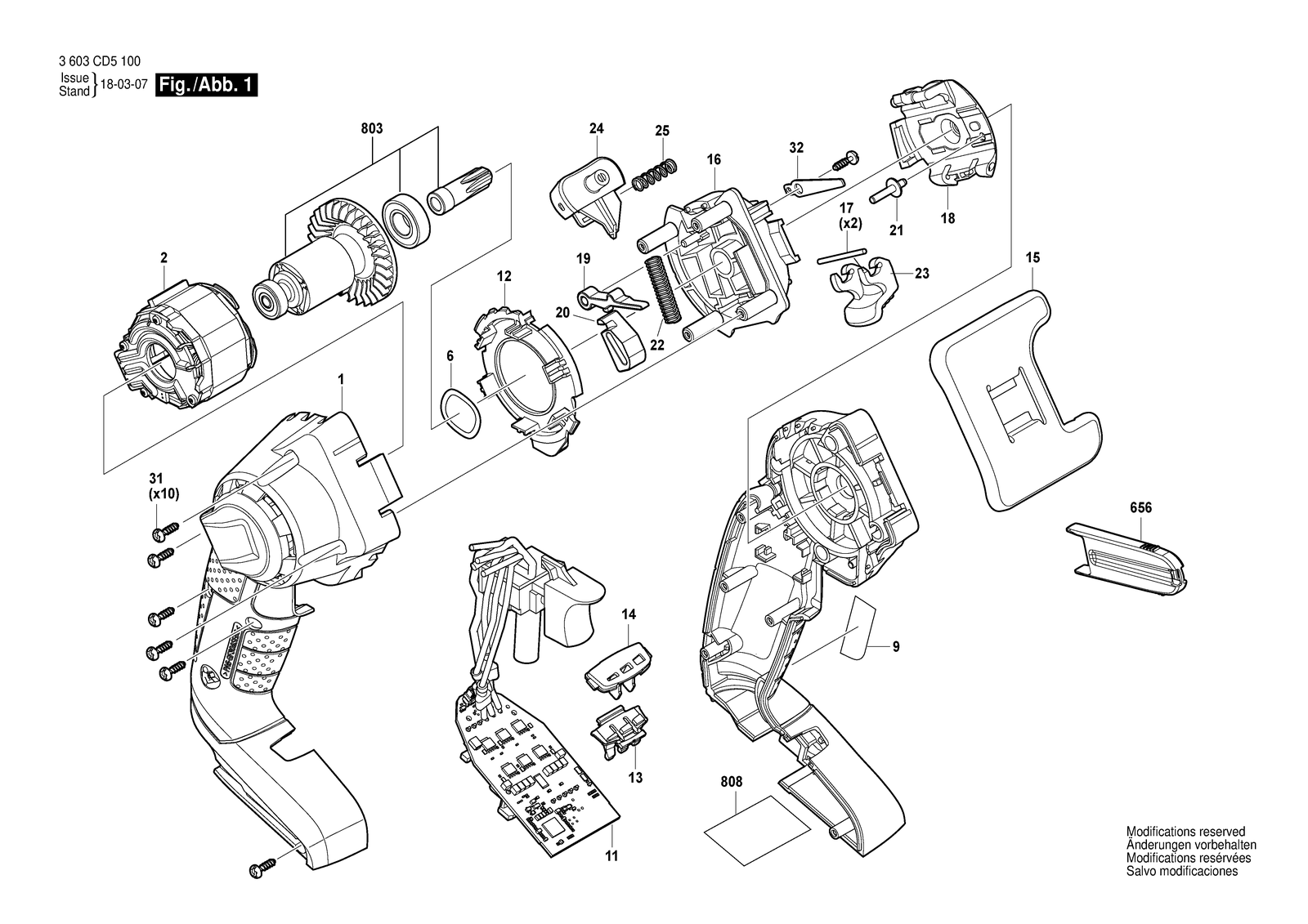 Bosch AdvancedCut 18 parts diagram, sheet 1