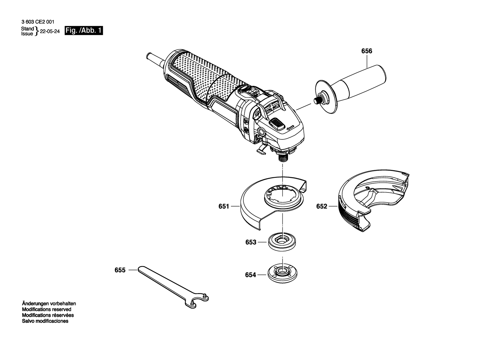 Bosch UniversalGrind 850-125 parts diagram, sheet 1