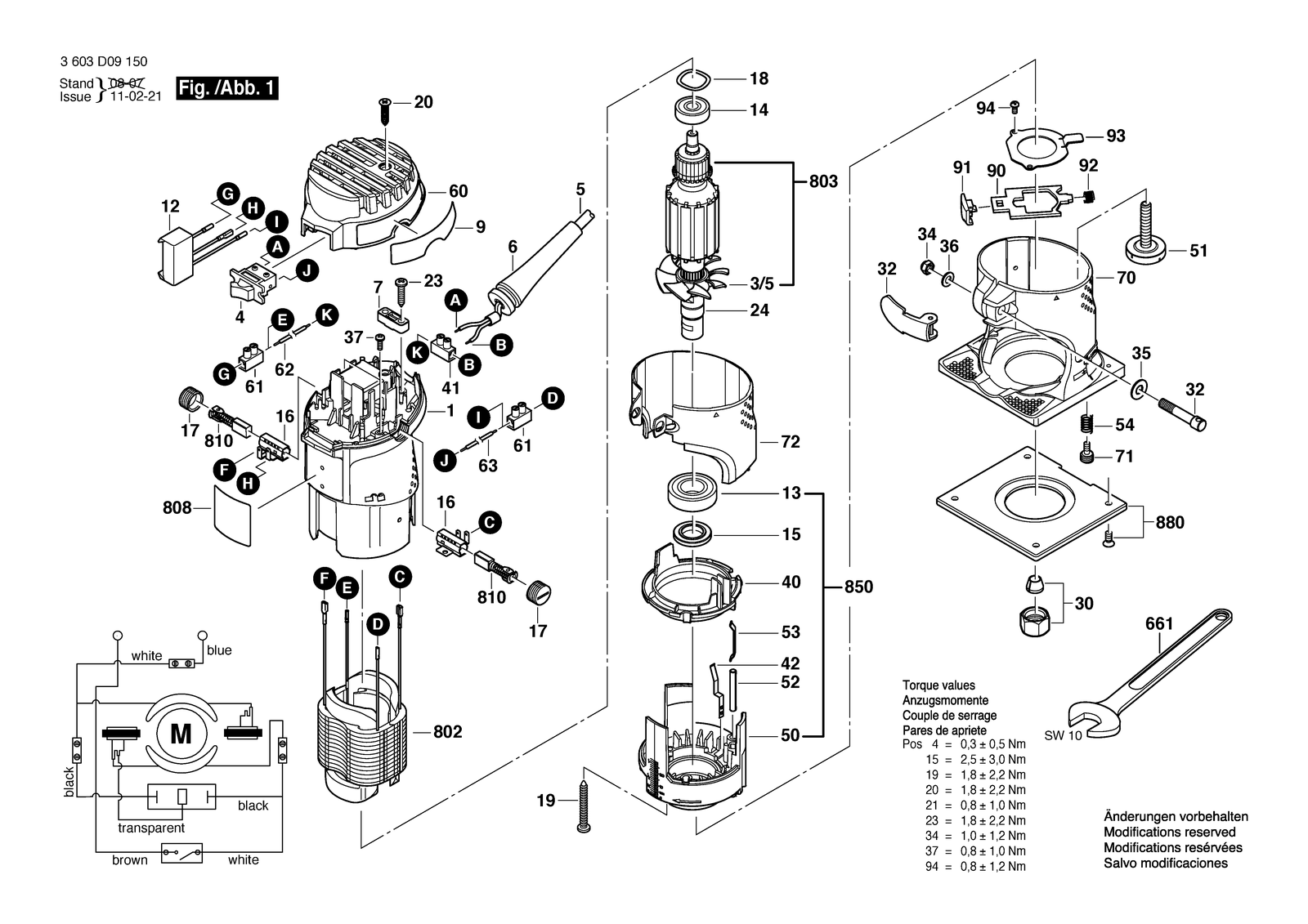Bosch PMR 500 parts diagram, sheet 1