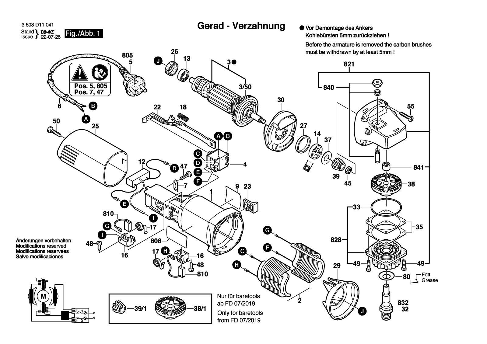 Bosch PWS 1000 parts diagram, sheet 1