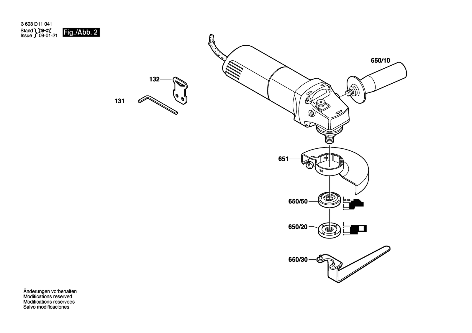 Bosch PWS 1000 parts diagram, sheet 2