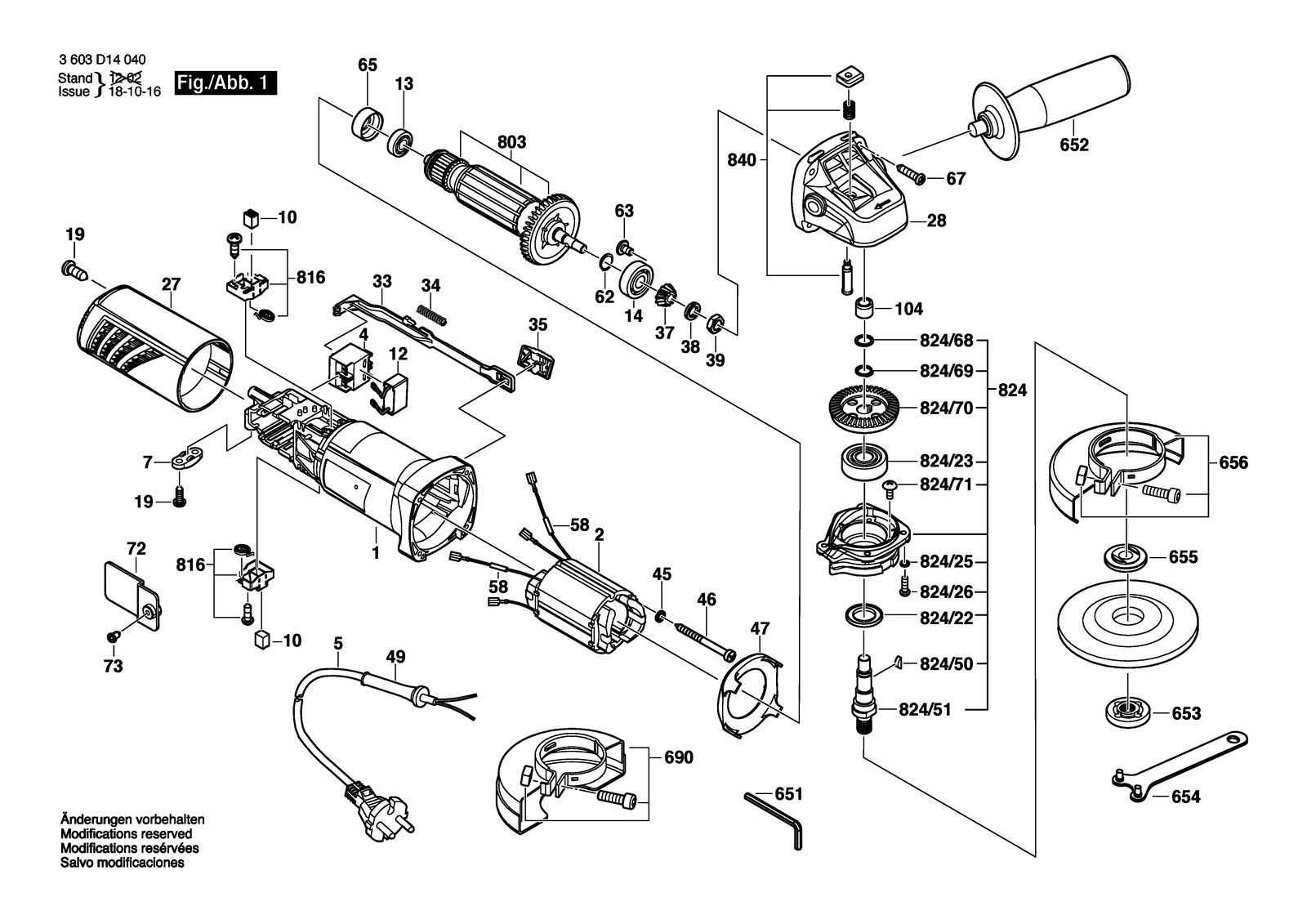 Bosch PWS 620-100 parts diagram, sheet 1