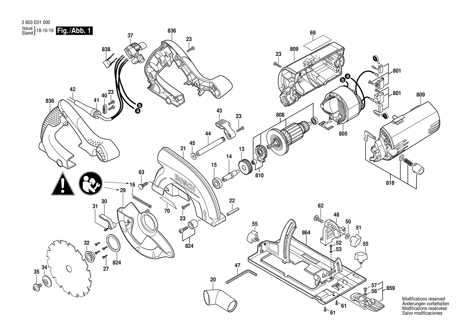 Bosch PKS 55 A parts diagram, sheet 1