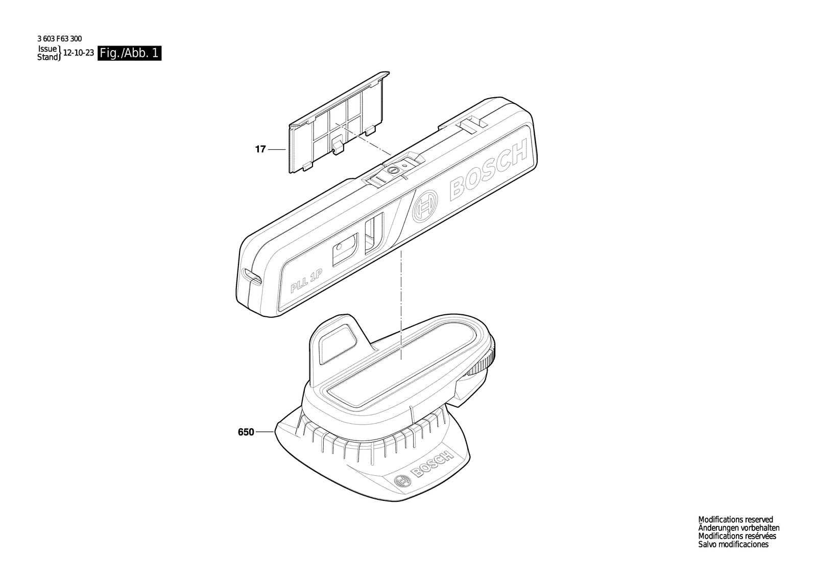 Bosch EasyLevel 1P parts diagram, sheet 1