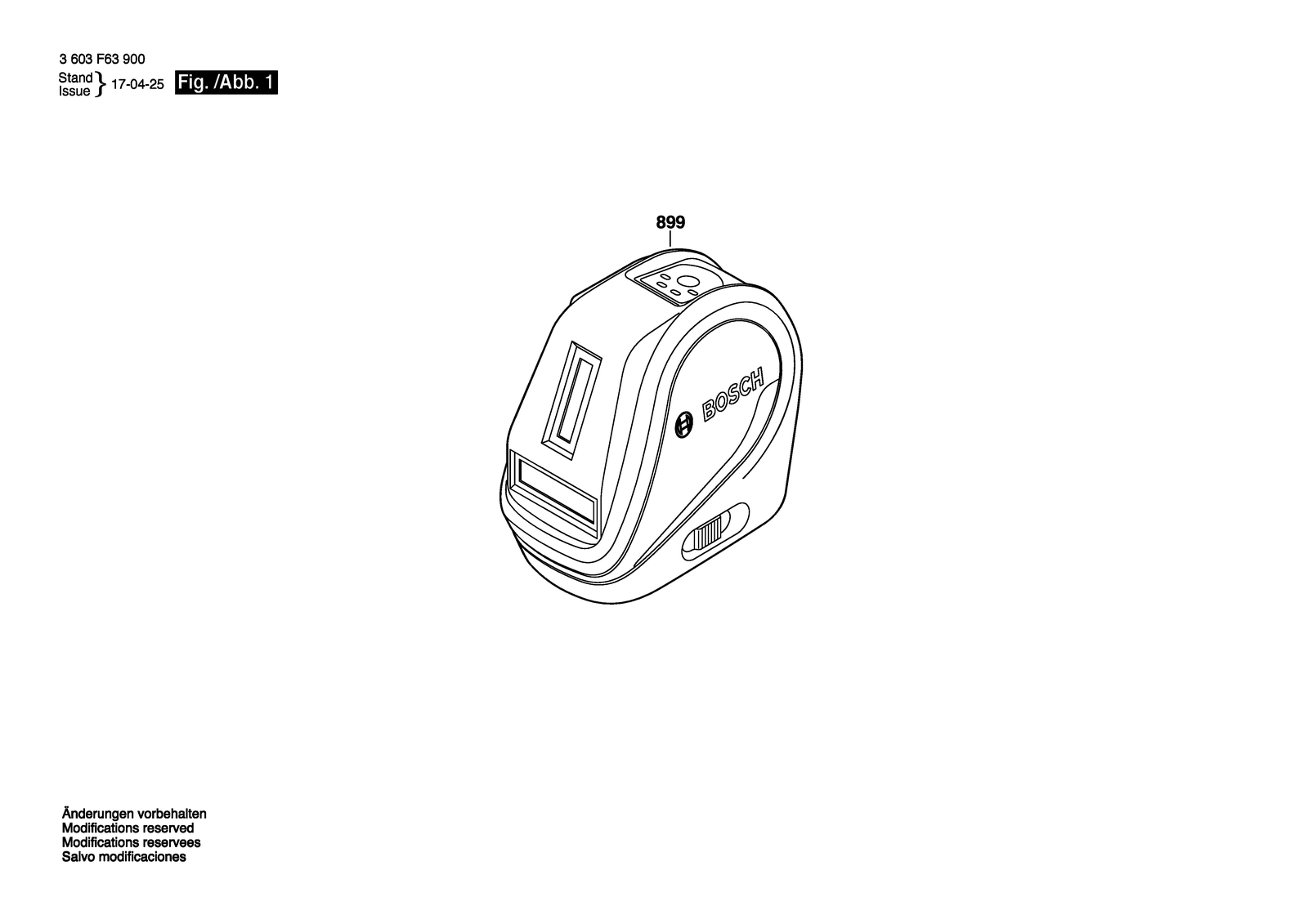 Bosch UniversalLevel 3 parts diagram, sheet 1