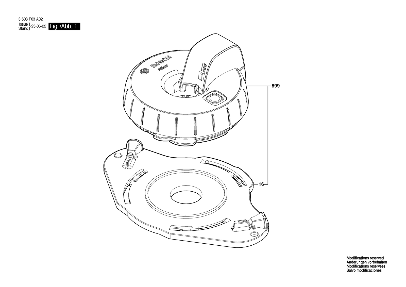 Bosch Atino II parts diagram, sheet 1