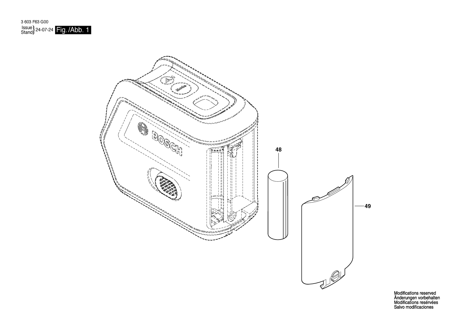 Bosch AdvancedLevel 2 Basic parts diagram, sheet 1