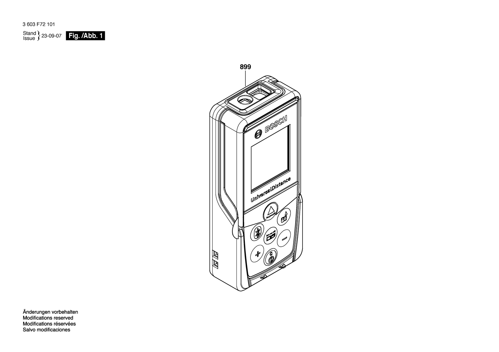 Bosch UniversalDistance 30C parts diagram, sheet 1