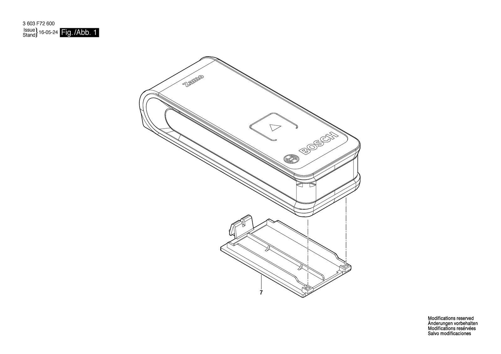 Bosch ZAMO parts diagram, sheet 1
