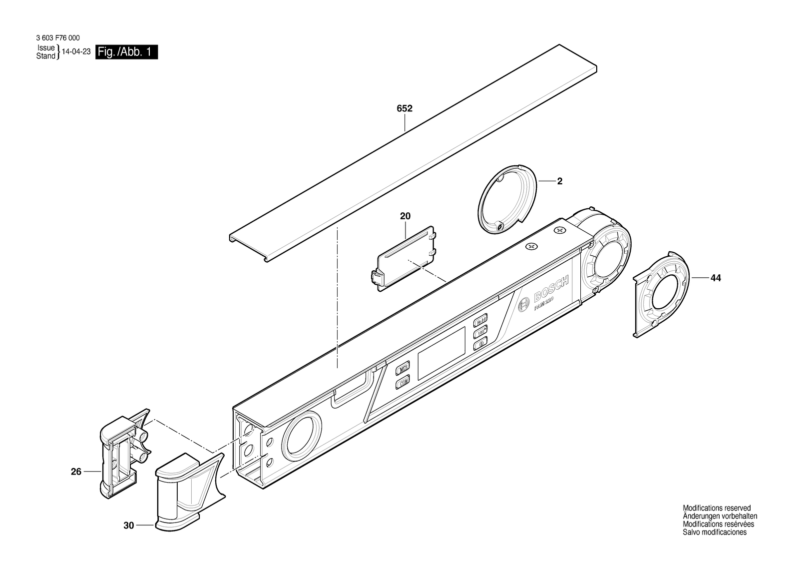 Bosch UniversalAngle parts diagram, sheet 1