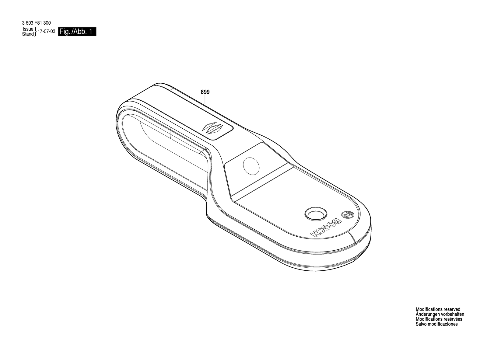 Bosch UniversalDetect parts diagram, sheet 1