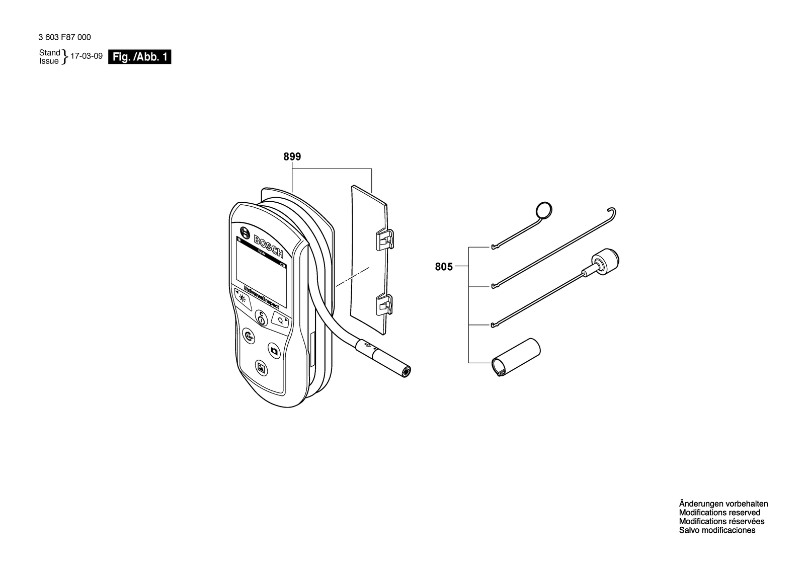 Bosch UniversalInspect parts diagram, sheet 1