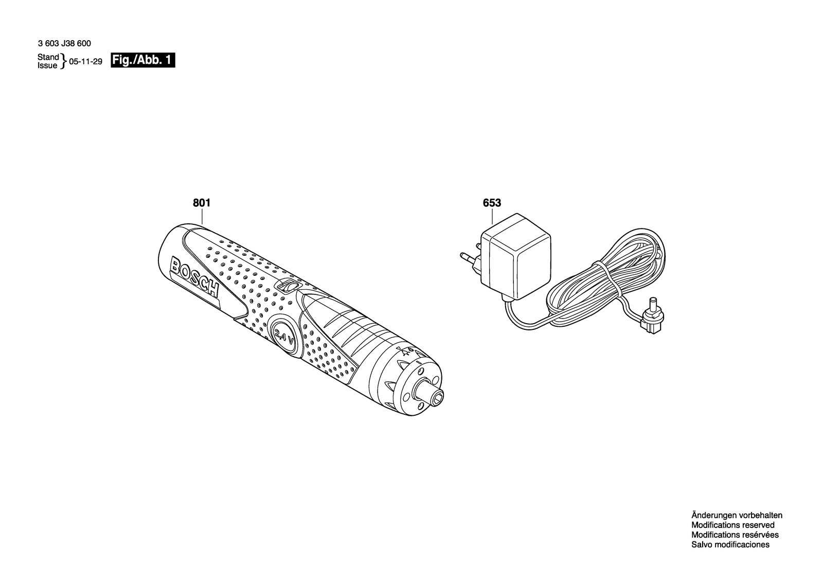 Bosch PSR 2.4 V parts diagram, sheet 1